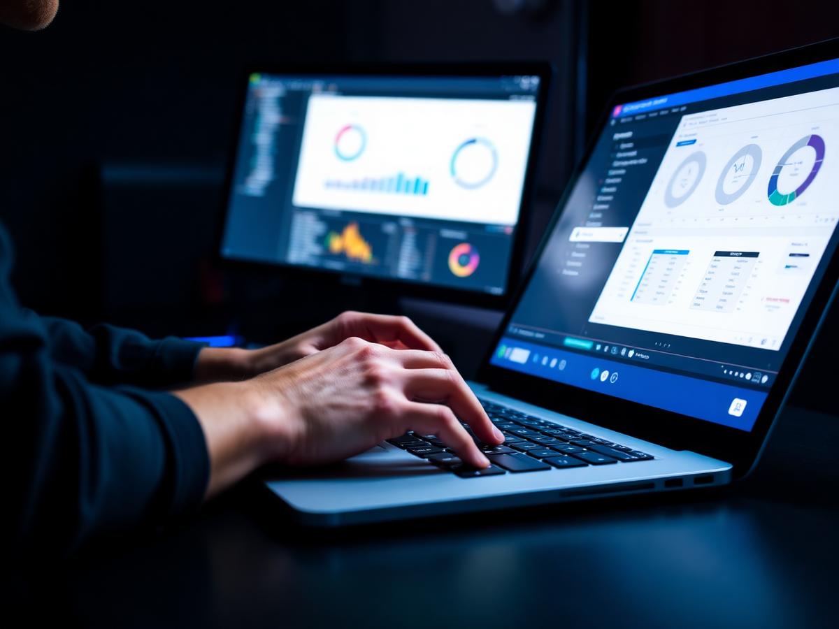 Developer building software dashboards